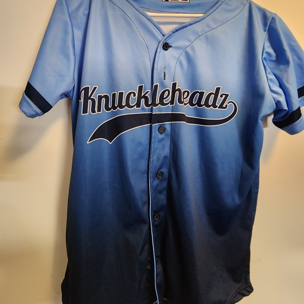 Knuckleheadz Blue and Black Baseball Jersey